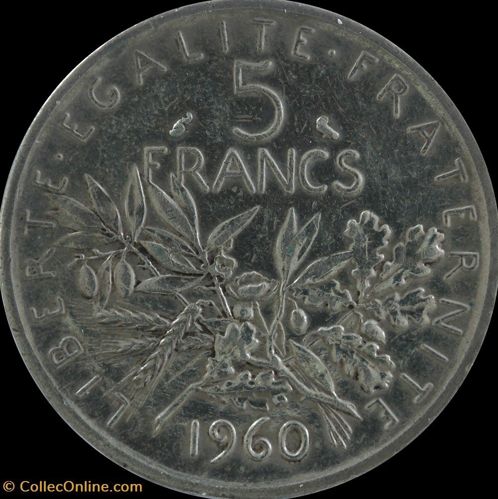 Cinq Francs Semeuse Argent monnaies monde france cinq francs semeuse argent