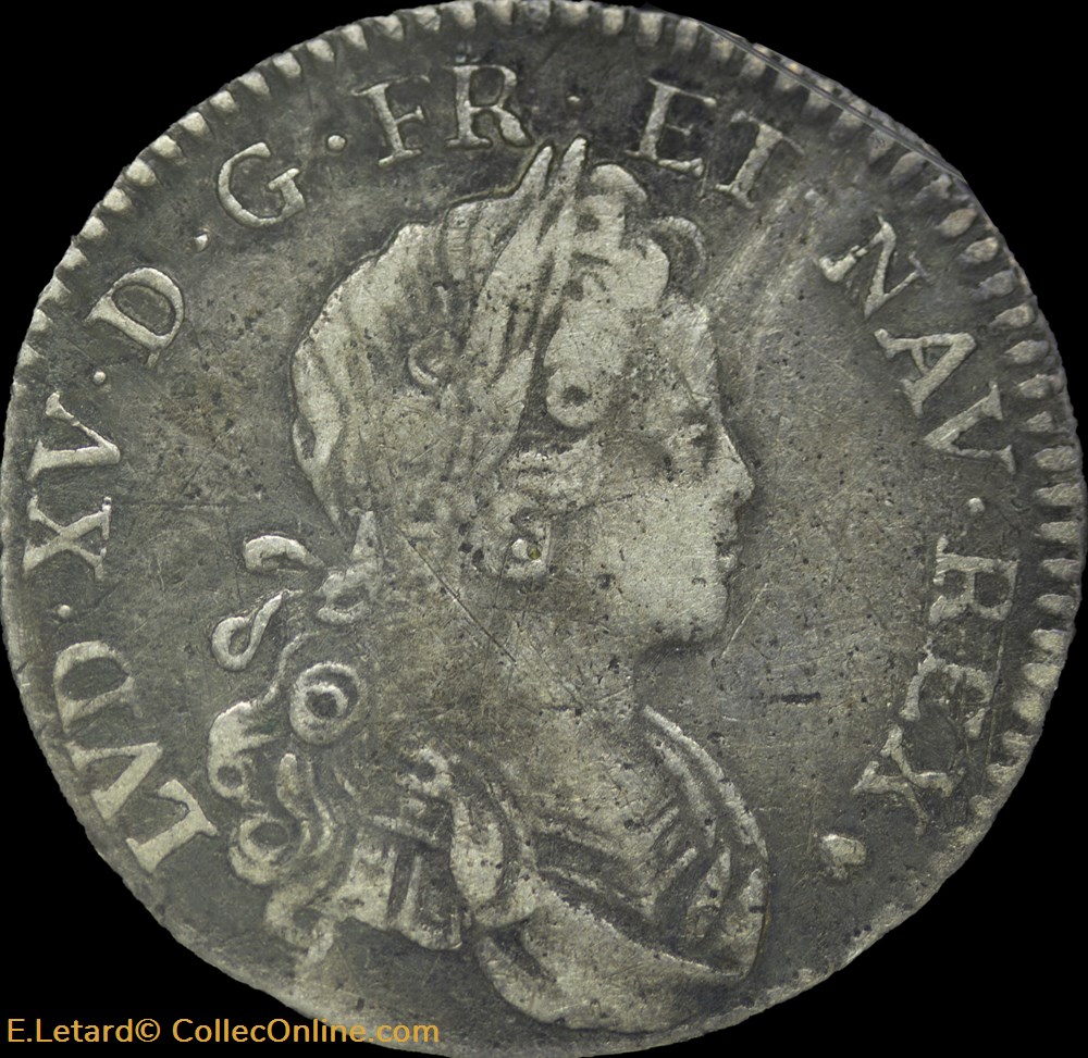 XX Sols de France-Navarre 1719 G monnaies europe medievale royales xx sols de france navarre 1719 g