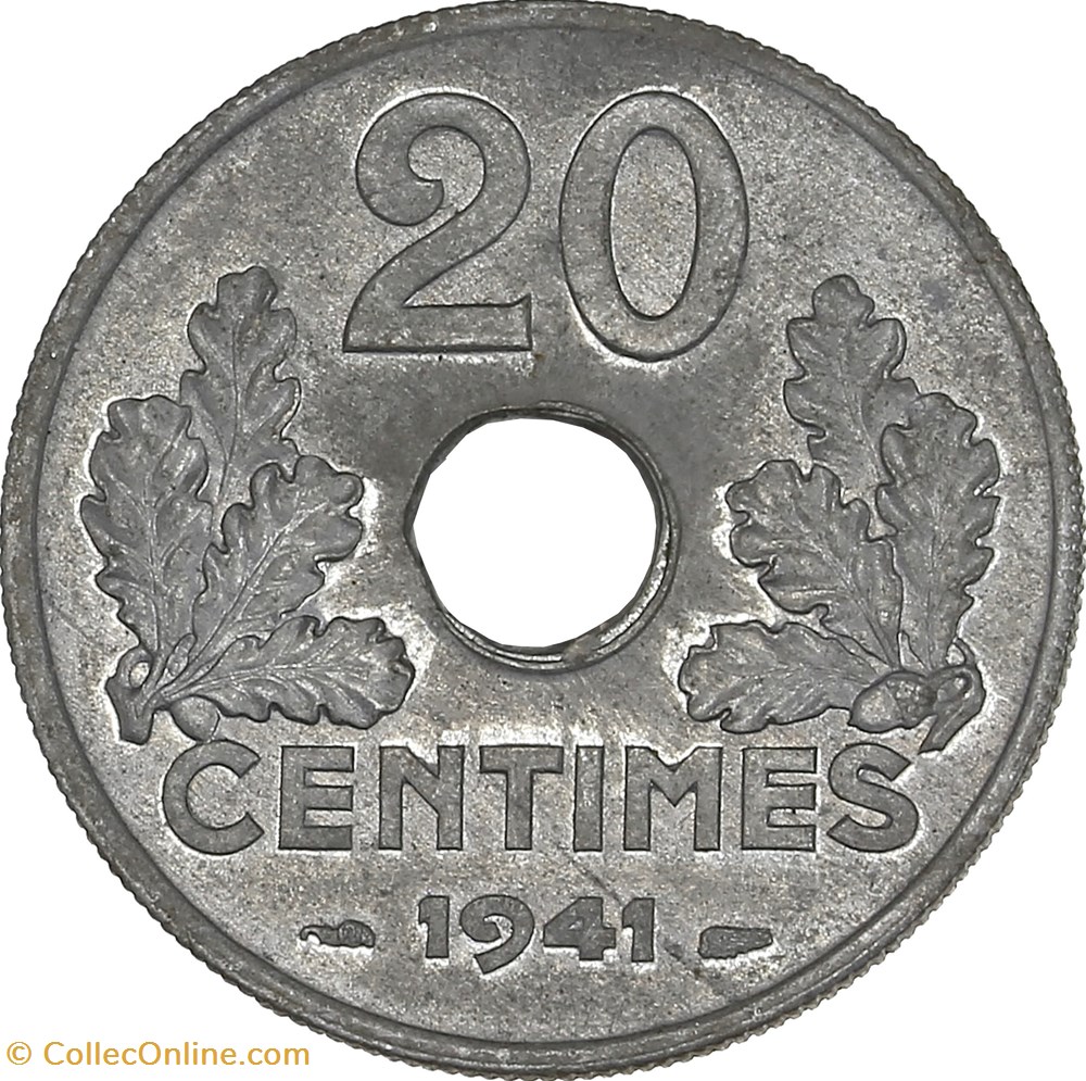 monnaies monde france vingt centimes etat francais