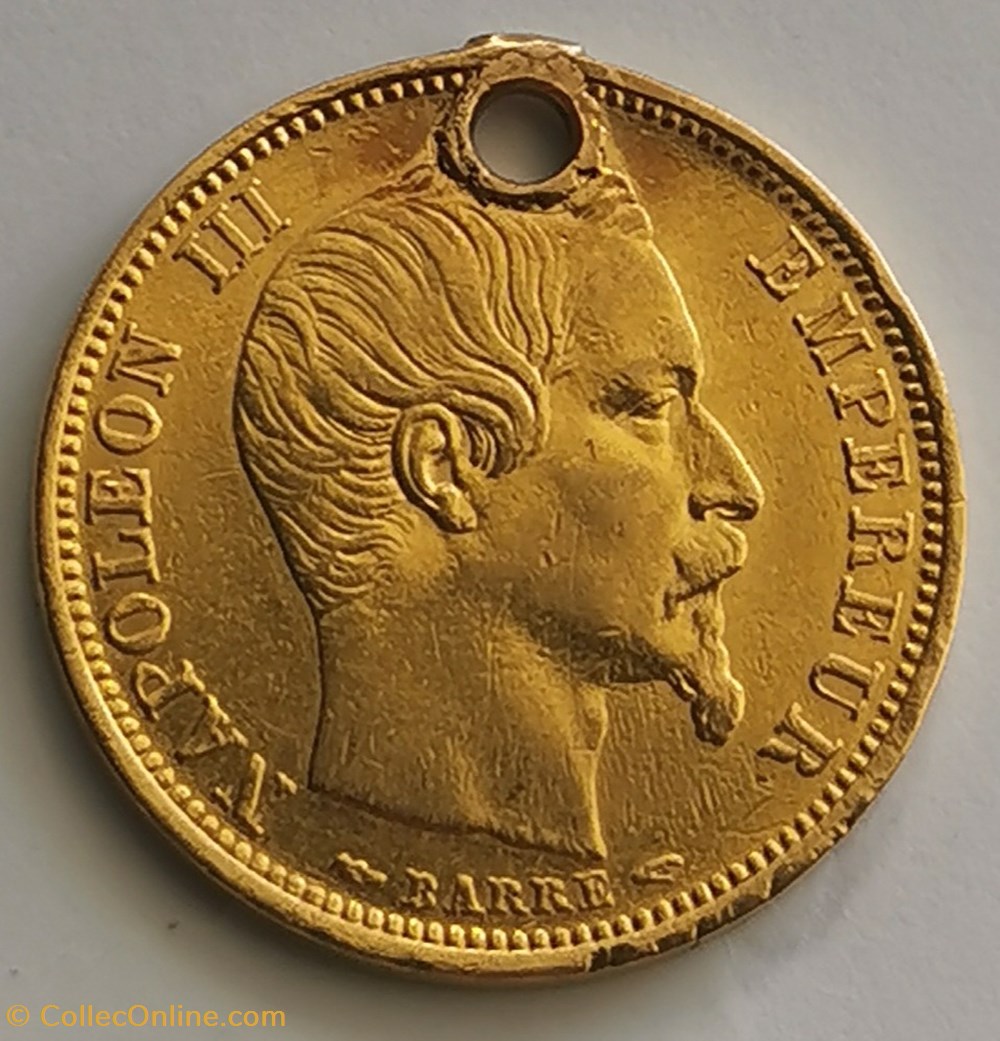 Napoléon III - 10 Francs Tête nue - Tranche lisse monnaies monde france napoleon iii 10 francs tete nue tranche lisse