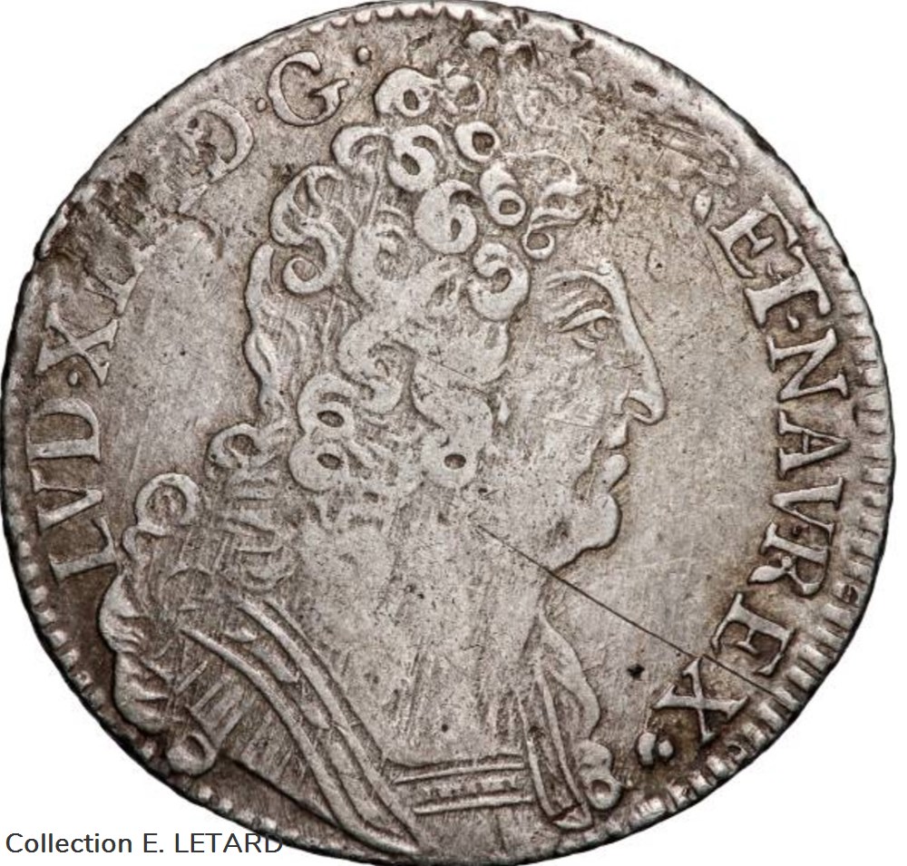 monnaies europe medievale france royales quart ecu aux trois couronnes 1711 g
