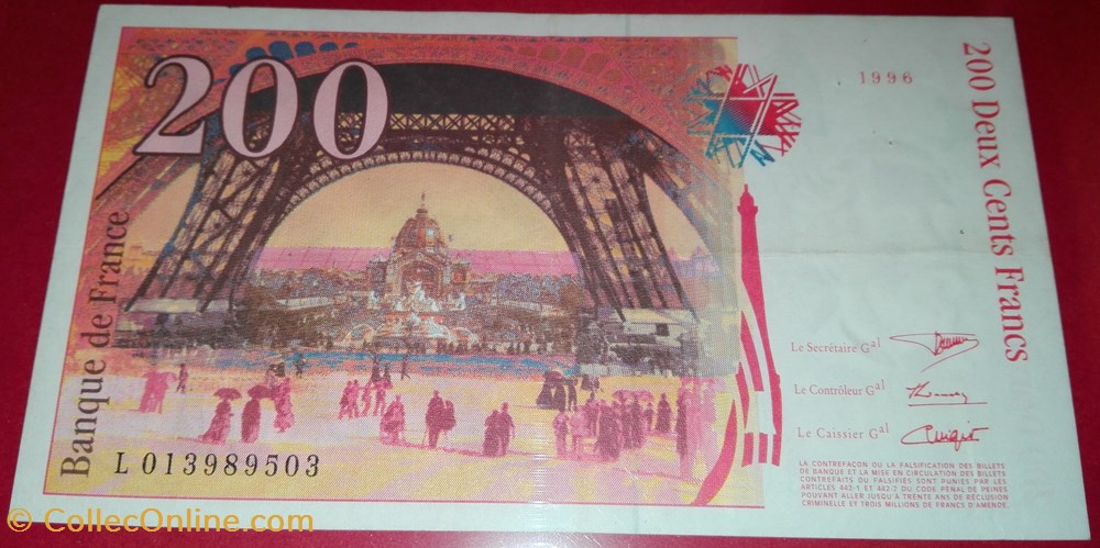 200 Francs Eiffel billets 200 francs eiffel