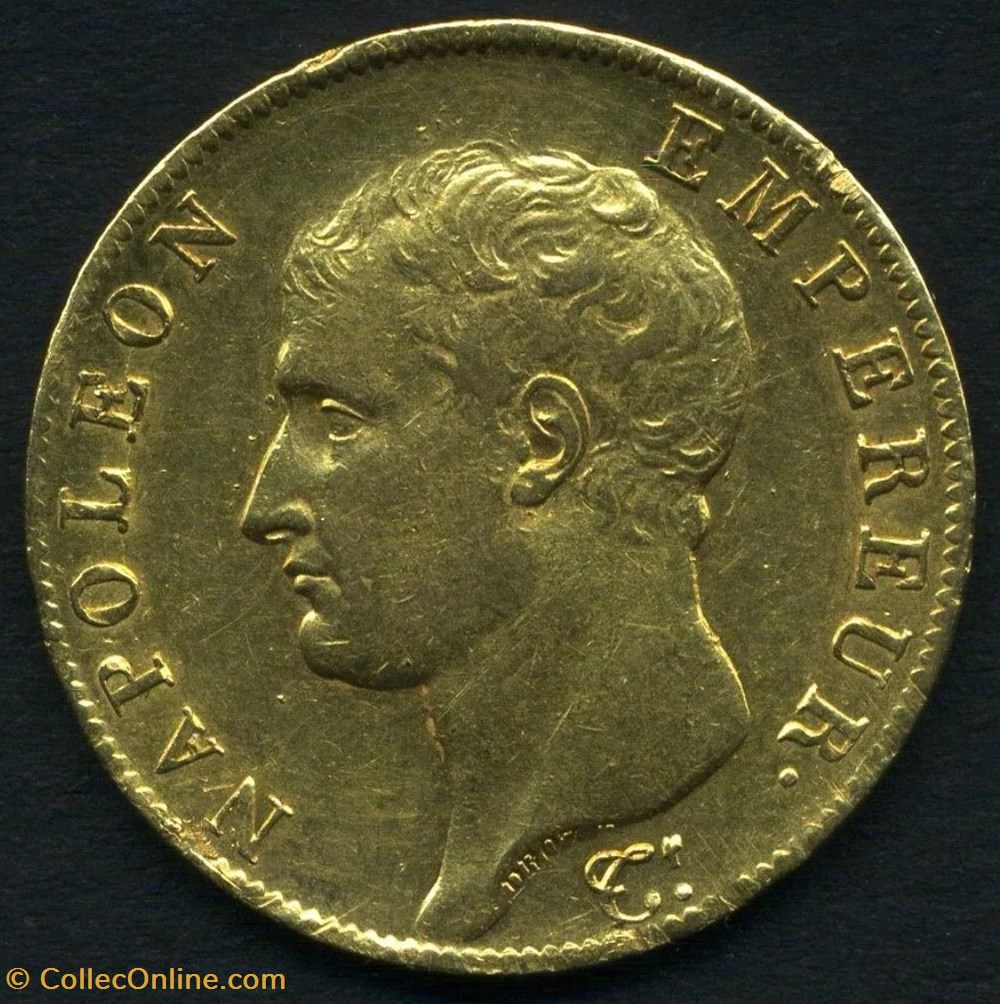 Napoléon Ier - 40 Francs - Tête nue, calendrier révolutionnaire monnaies monde france napoleon ier 40 francs tete nue calendrier revolutionnaire