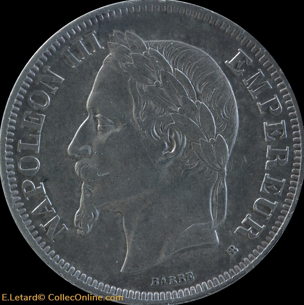 Napoléon III - 2 Francs Tête laurée - 1866 BB monnaies monde france napoleon iii 2 francs tete lauree 1866 bb