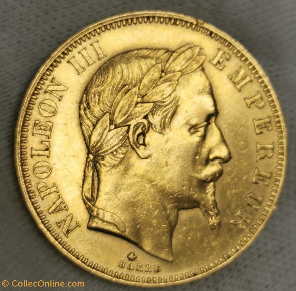 Napoléon III - 50 Francs Tête Laurée monnaies monde france napoleon iii 50 francs tete lauree