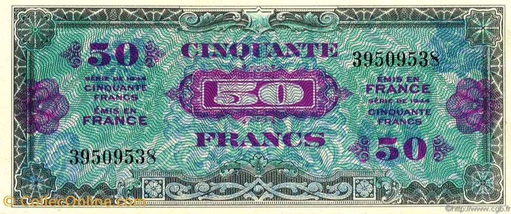 50 Francs Drapeau billets 50 francs drapeau