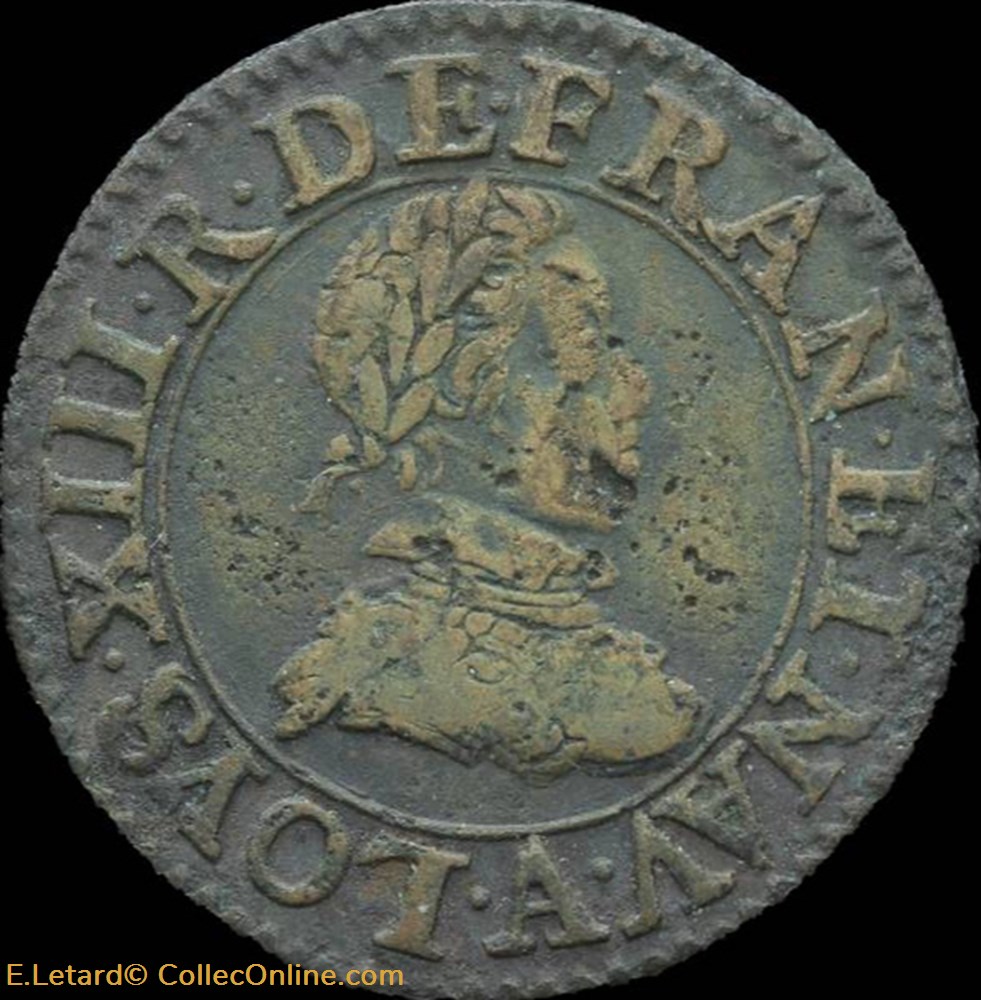 Louis XIII - Double Tournois de Paris Type 1 1612 - CGKL.386 monnaies europe medievale france royales louis xiii double tournois de paris type 1 1612 cgkl 386