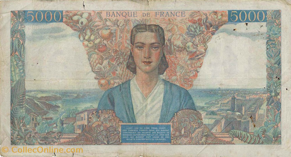 5000 Francs Empire Francais billets 5000 francs empire francais