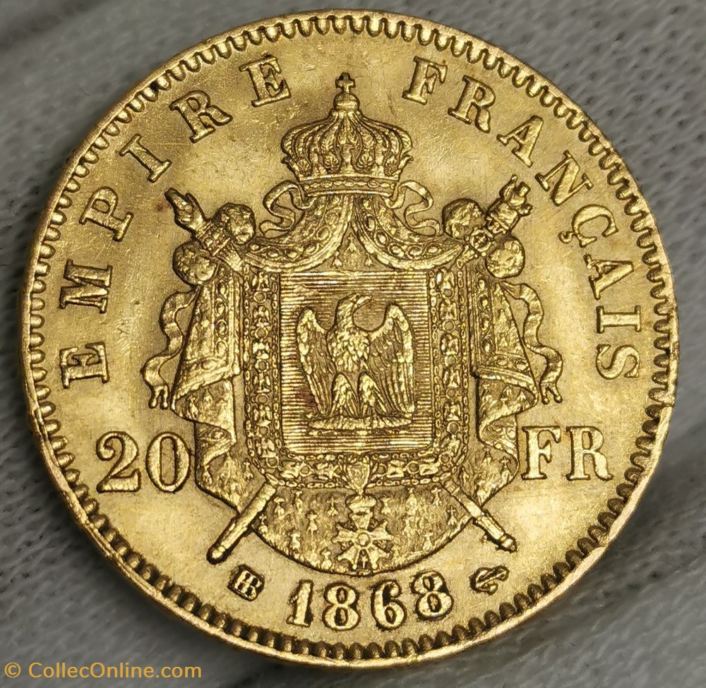 Napoléon III - 20 Francs Tête Laurée monnaies monde france napoleon iii 20 francs tete lauree