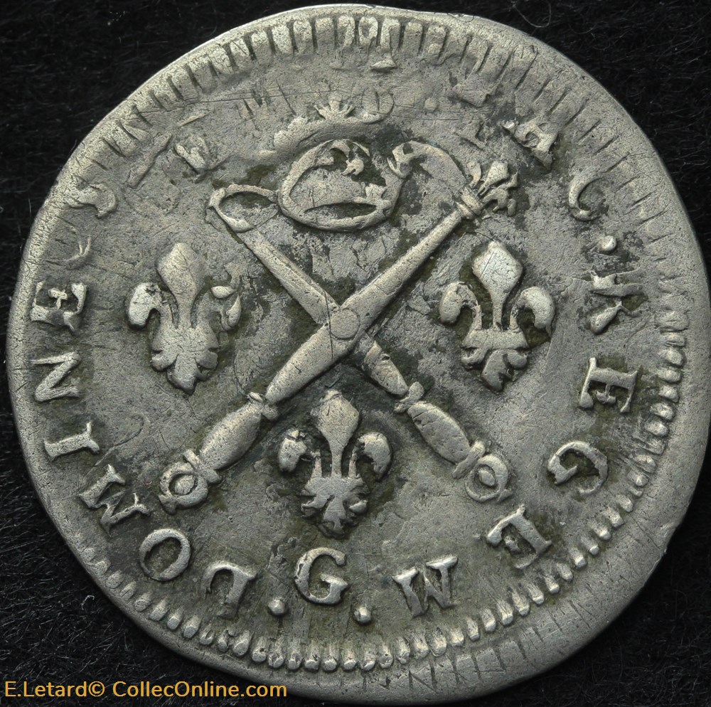 monnaies europe medievale france royales cinq sols aux insignes 1702 g