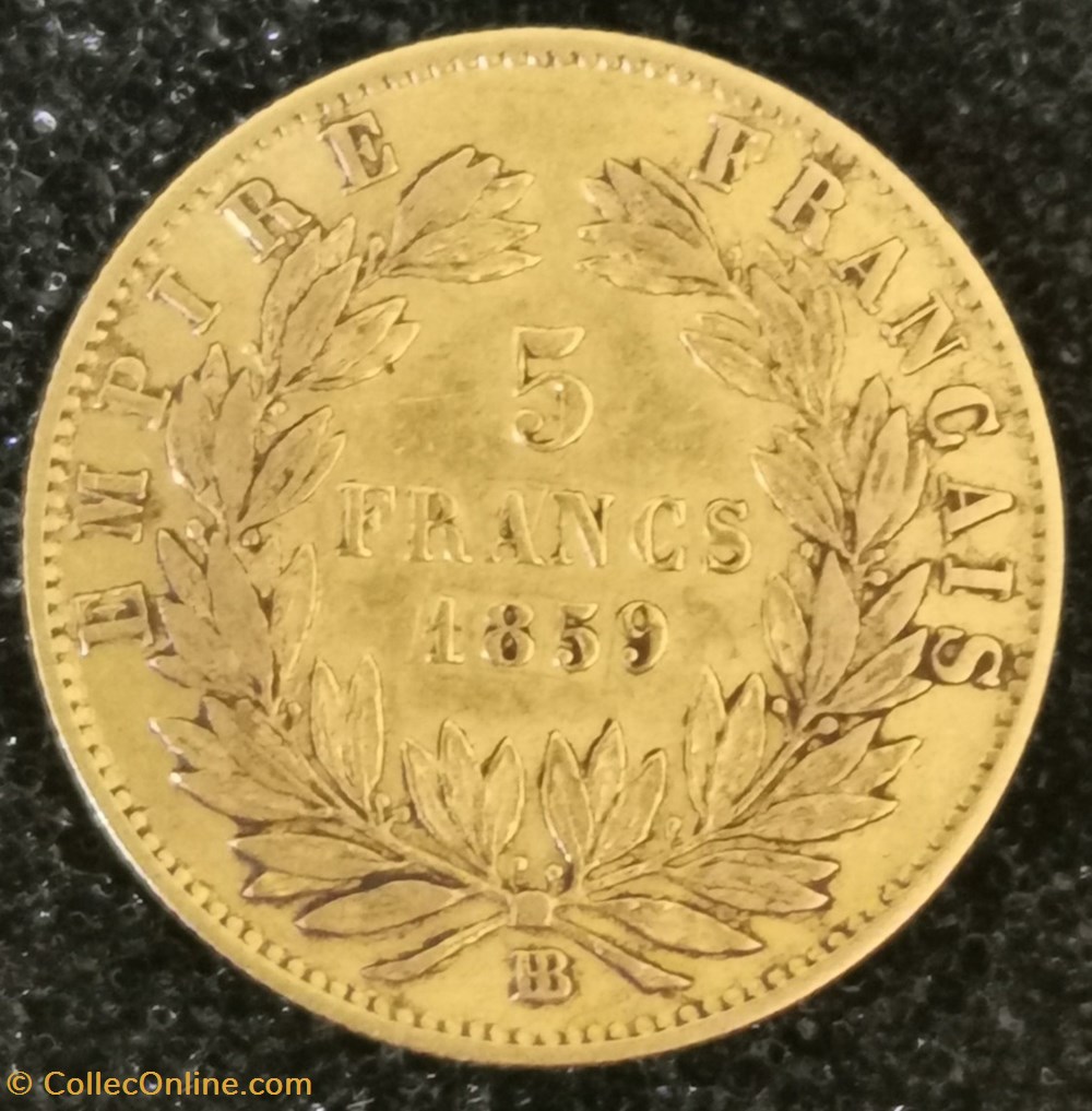 Napoléon III - 5 Francs Tête nue grand module monnaies monde france napoleon iii 5 francs tete nue grand module