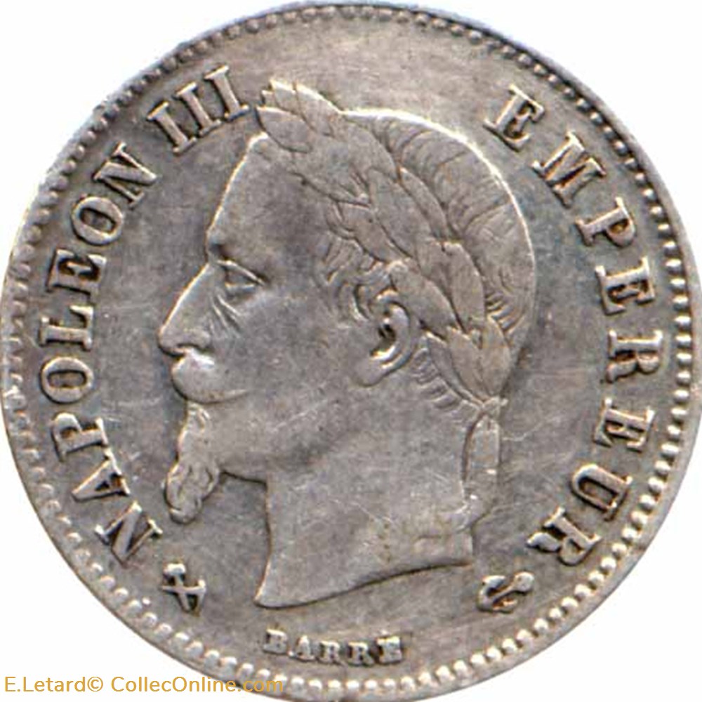 Napoléon III - 20 Centimes Tête laurée petit module - 1866 K monnaies monde france napoleon iii 20 centimes tete lauree petit module 1866 k