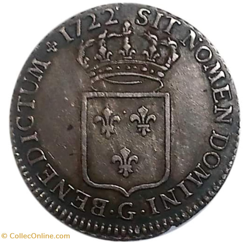 monnaies europe medievale royales tiers ecu de france 1722 g fn