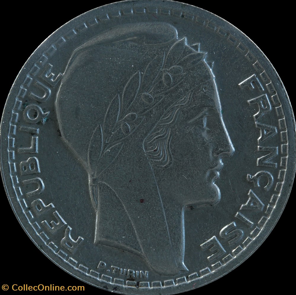 Dix Francs Turin - Petite tête monnaies monde france dix francs turin petite tete