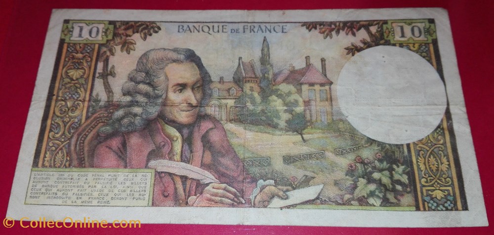 10 Francs Voltaire billets 10 francs voltaire
