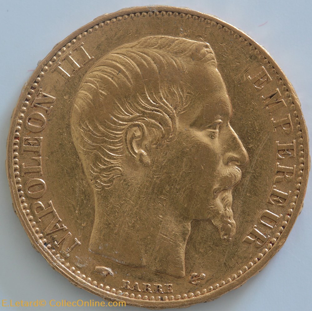 Napoléon III - 20 Francs Tête nue - 1857 A monnaies monde france napoleon iii 20 francs tete nue 1857 a