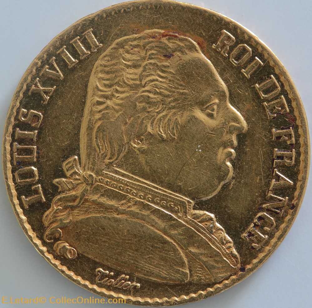 Louis XVIII - 20 Francs Buste Habillé - 1814 A monnaies monde france louis xviii 20 francs buste habille 1814 a