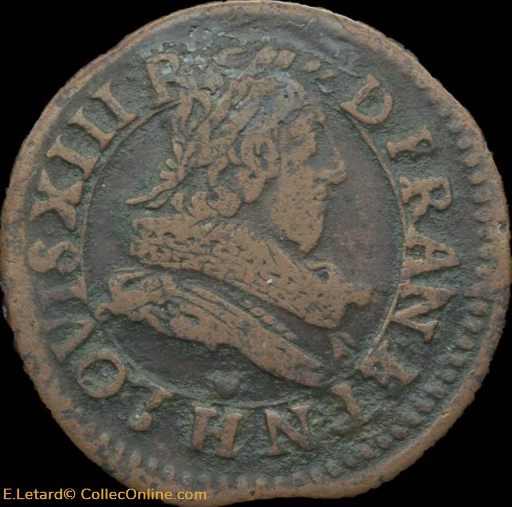 Louis XIII - Double Tournois de La Rochelle Type 1 1631 - CGKL.304.B monnaies europe medievale france royales louis xiii double tournois de la rochelle type 1 1631 cgkl 304 b