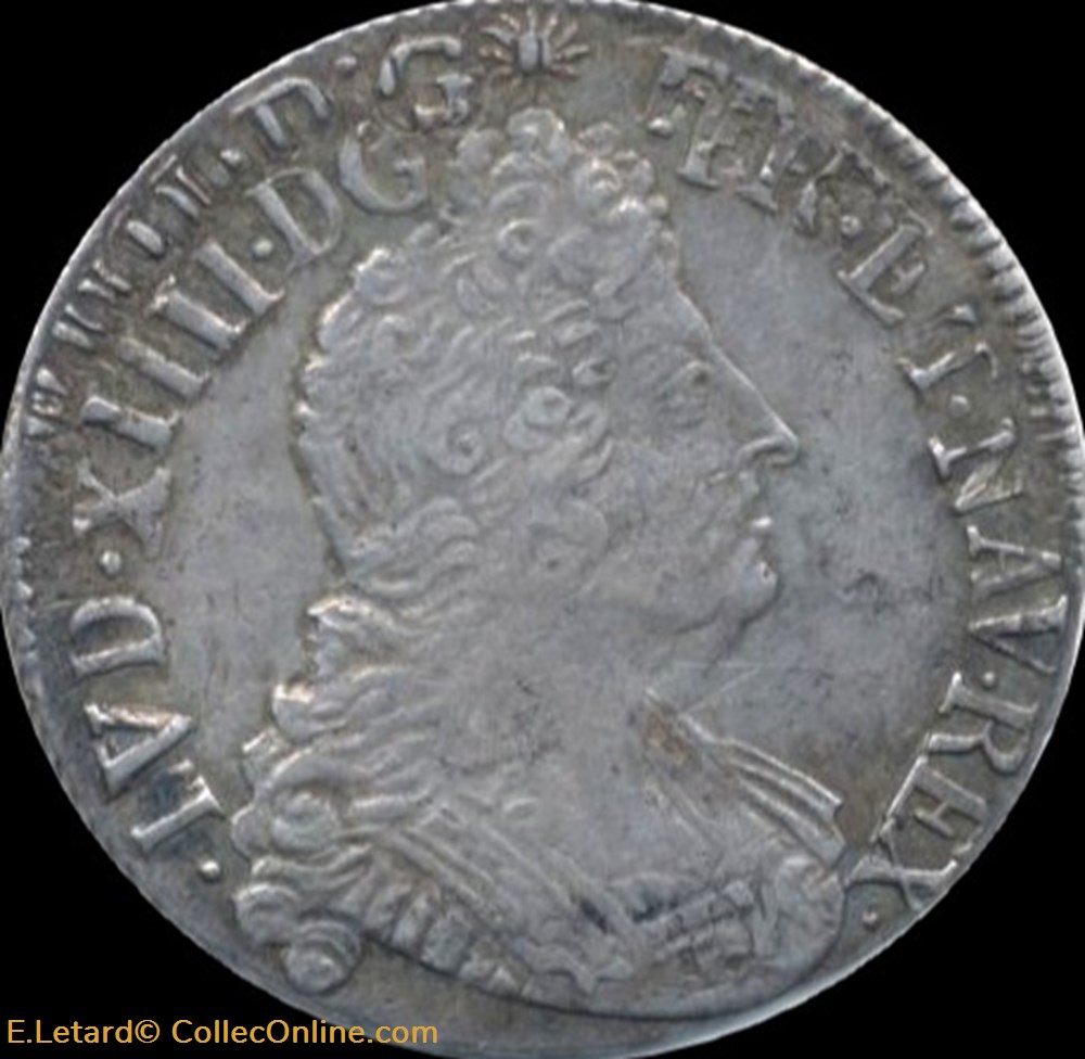 Quart d'écu aux insignes 1703 G monnaies europe medievale france royales quart ecu aux insignes 1703 g