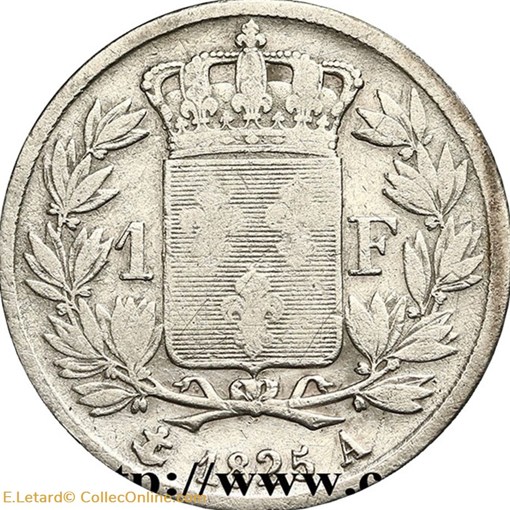 Charles X - 1 Franc - 1825 A monnaies monde france charles x 1 franc 1825 a