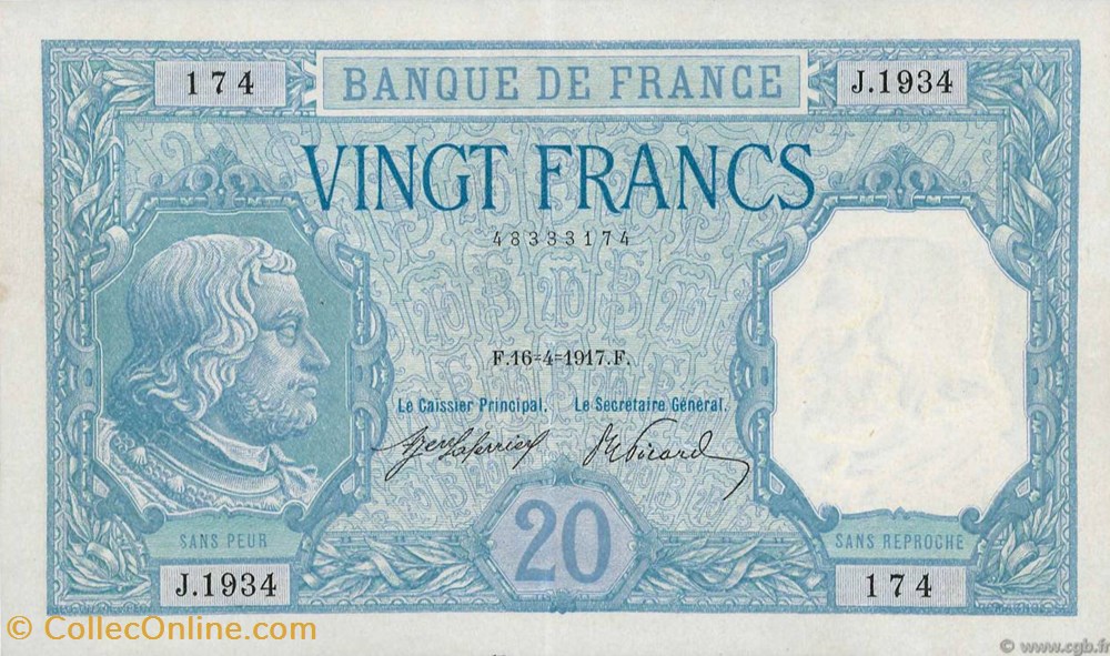 billets 20 francs bayard