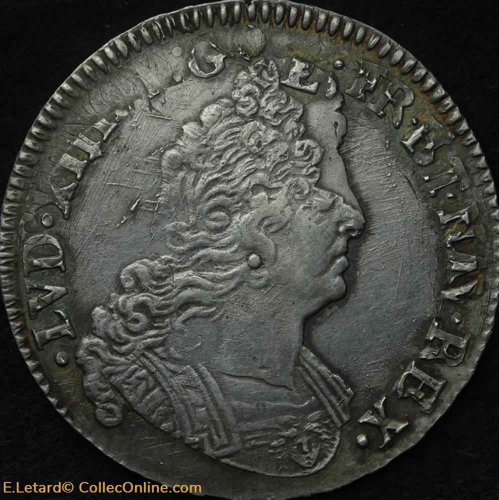 monnaies europe medievale france royales demi ecu aux insignes 1702 poitiers