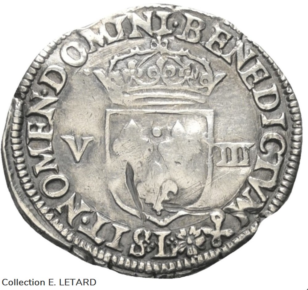 monnaies europe medievale a france royales huitieme ecu 1595 l