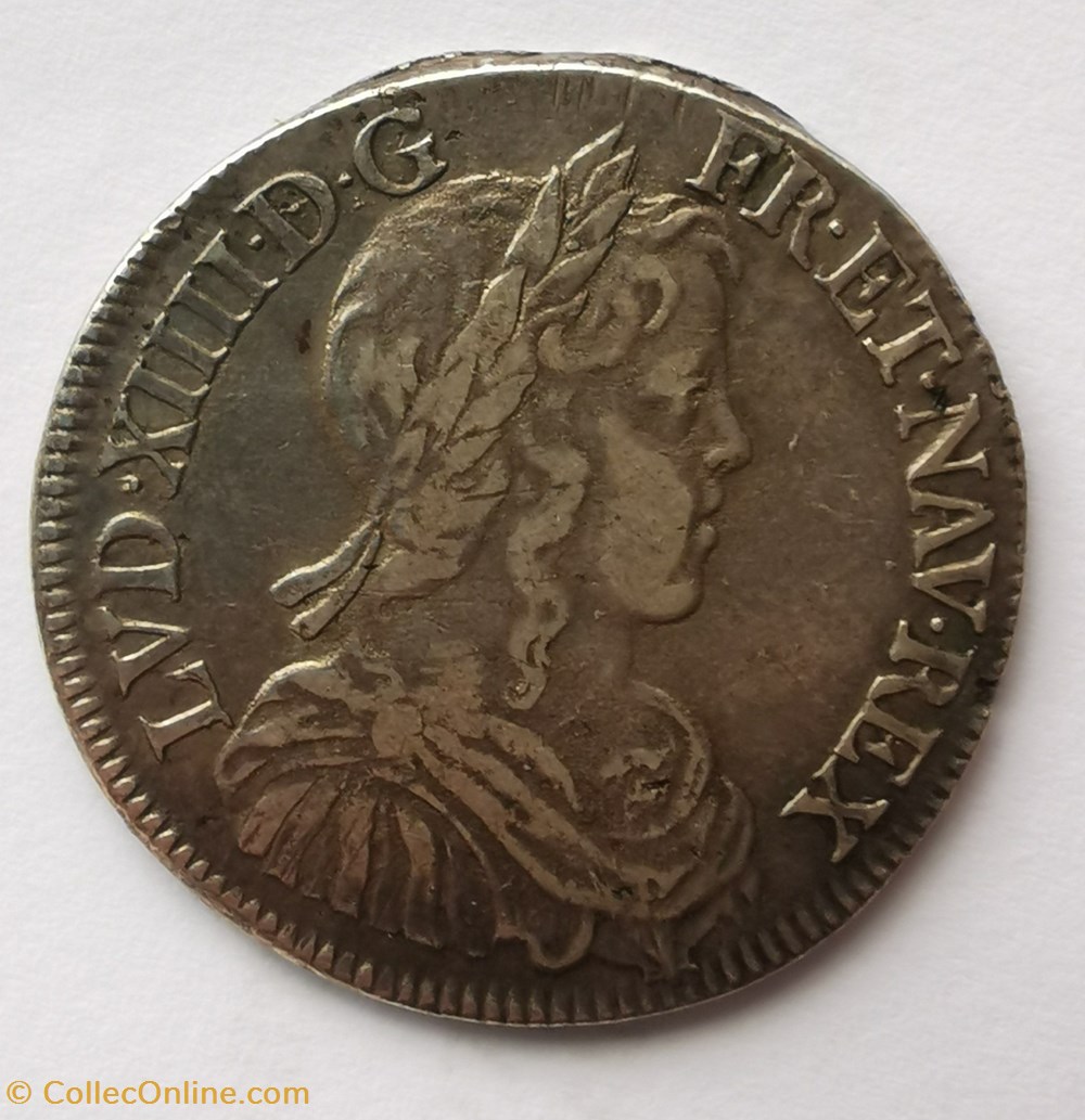 Demi écu à la mèche longue 1649 G monnaies europe medievale france royales demi ecu a la meche longue 1649 g