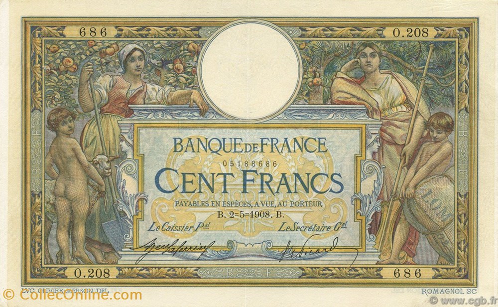 100 Francs Merson billets 100 francs merson