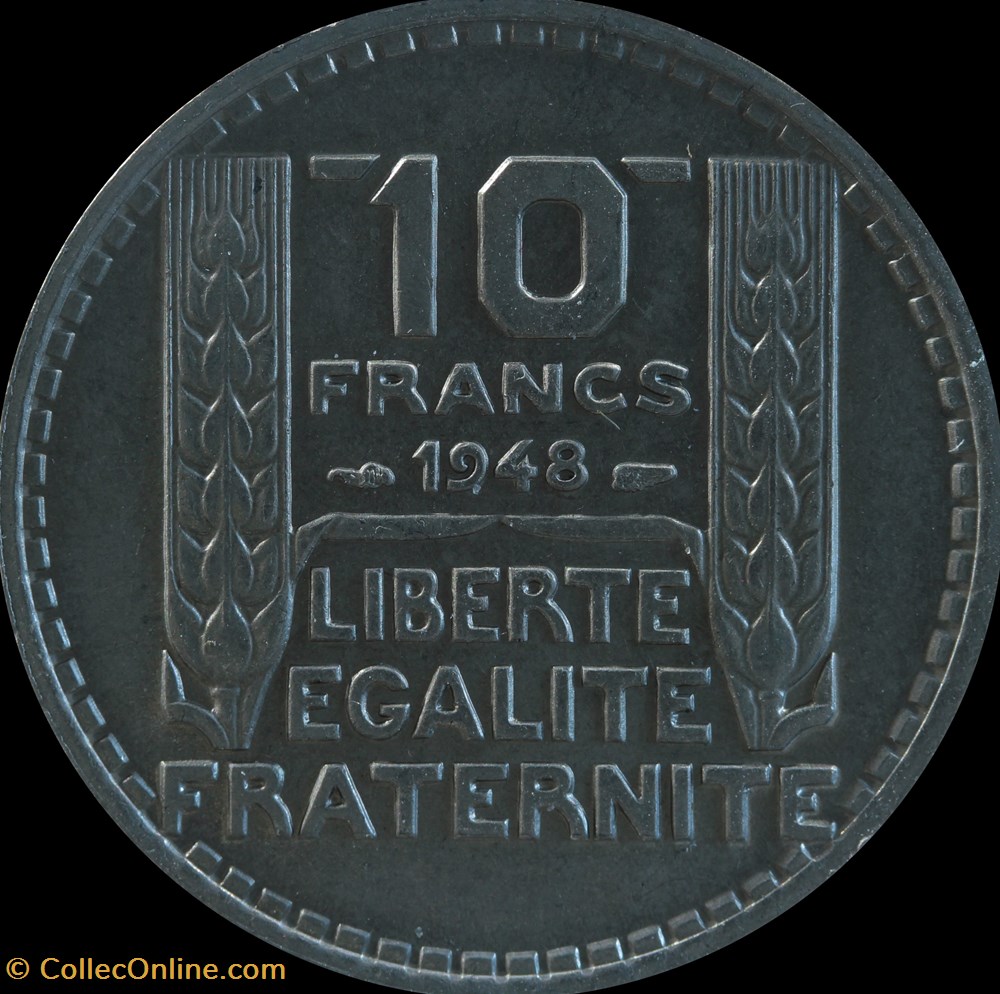 Dix Francs Turin - Petite tête monnaies monde france dix francs turin petite tete