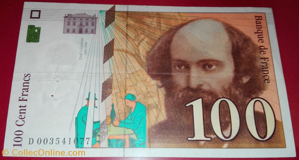 100 Francs Cézanne billets 100 francs cezanne