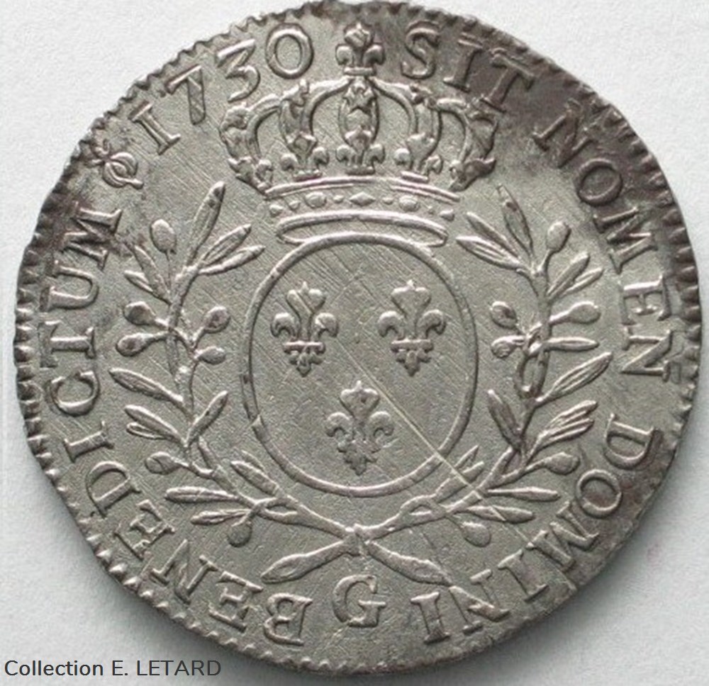 monnaies europe medievale a france royales demi ecu 1730g