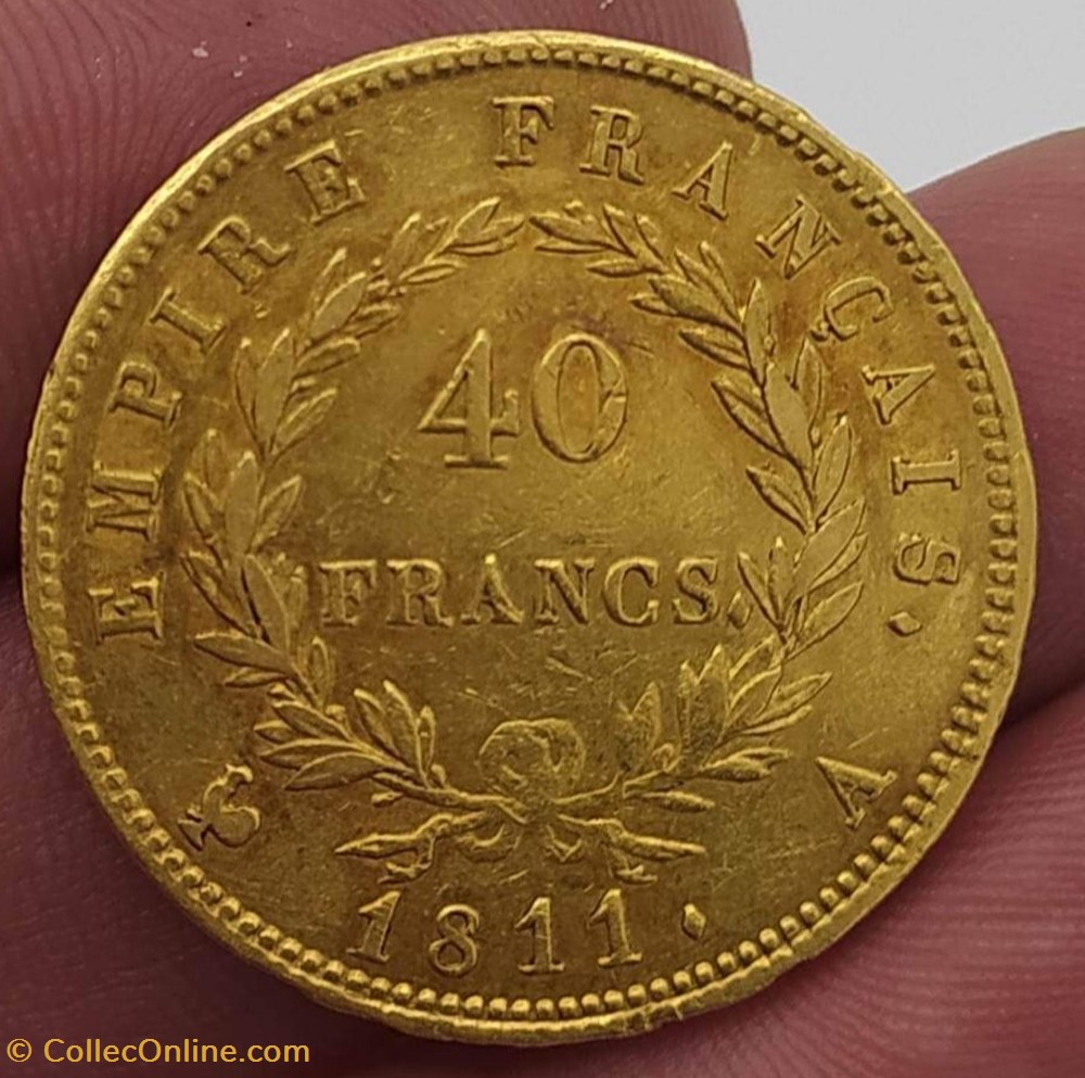 Napoléon Ier - 40 Francs - Tête laurée, Empire monnaies monde france napoleon ier 40 francs tete lauree empire