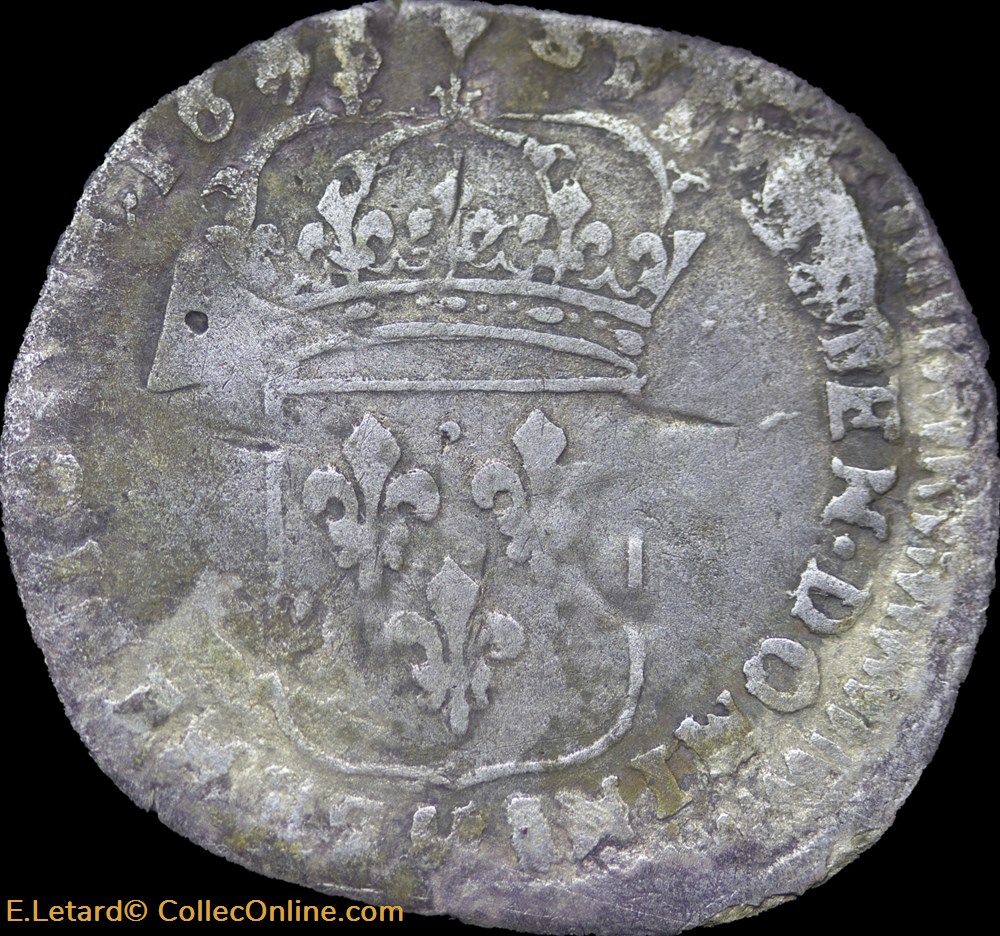 Quinzain aux 8L réformé et contramarqué 1695 G monnaies europe medievale france royales quinzain aux 8l reforme et contramarque 1695 g