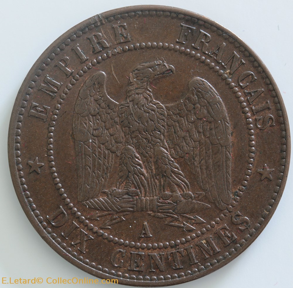 Napoléon III - 10 Centimes Tête laurée - 1863 A monnaies monde france napoleon iii 10 centimes tete lauree 1863 a