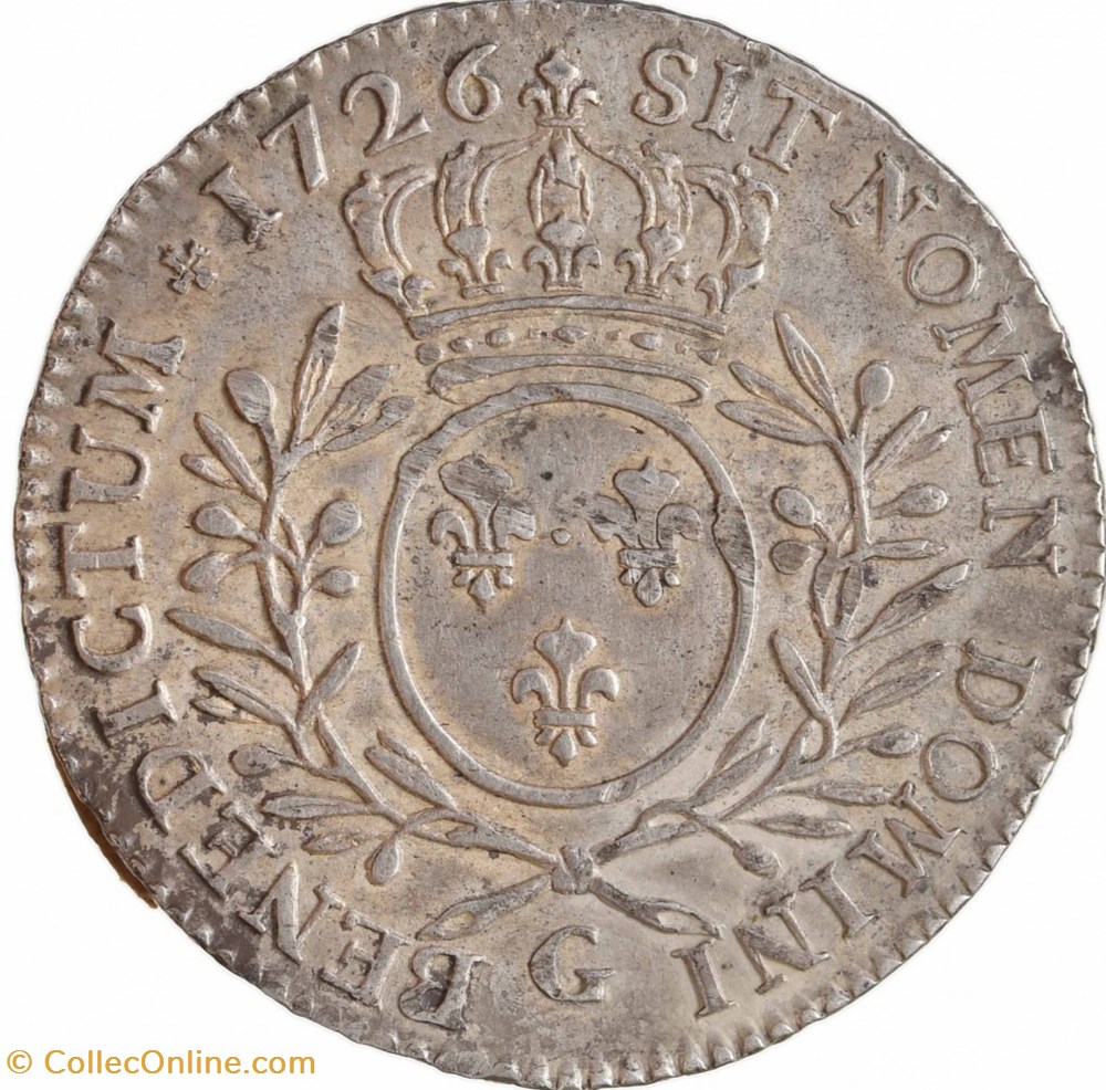 monnaies europe medievale france royales demi ecu aux branches olivier 1726 g