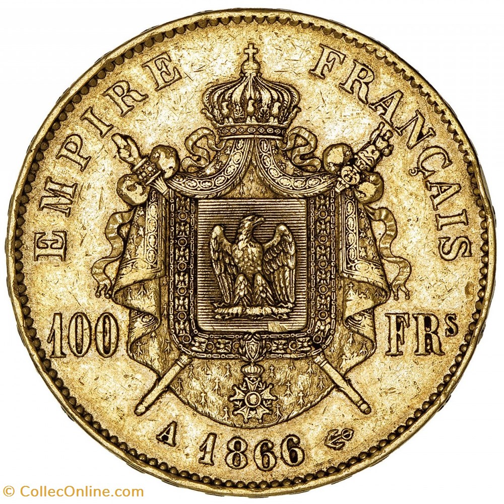Napoléon III - 100 francs Tête laurée monnaies monde france napoleon iii 100 francs tete lauree