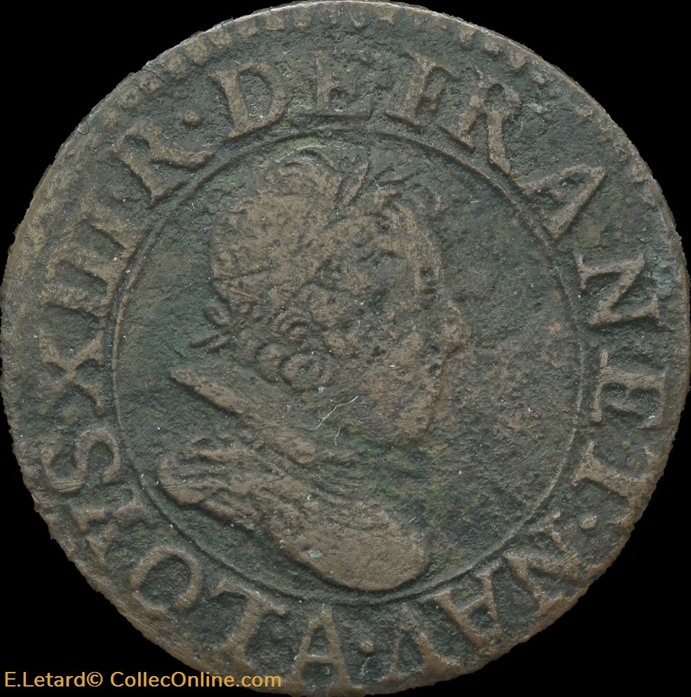 Louis XIII - Double Tournois de Paris Type 3 1626 - CGKL.390 monnaies europe medievale france royales louis xiii double tournois de paris type 3 1626 cgkl 390