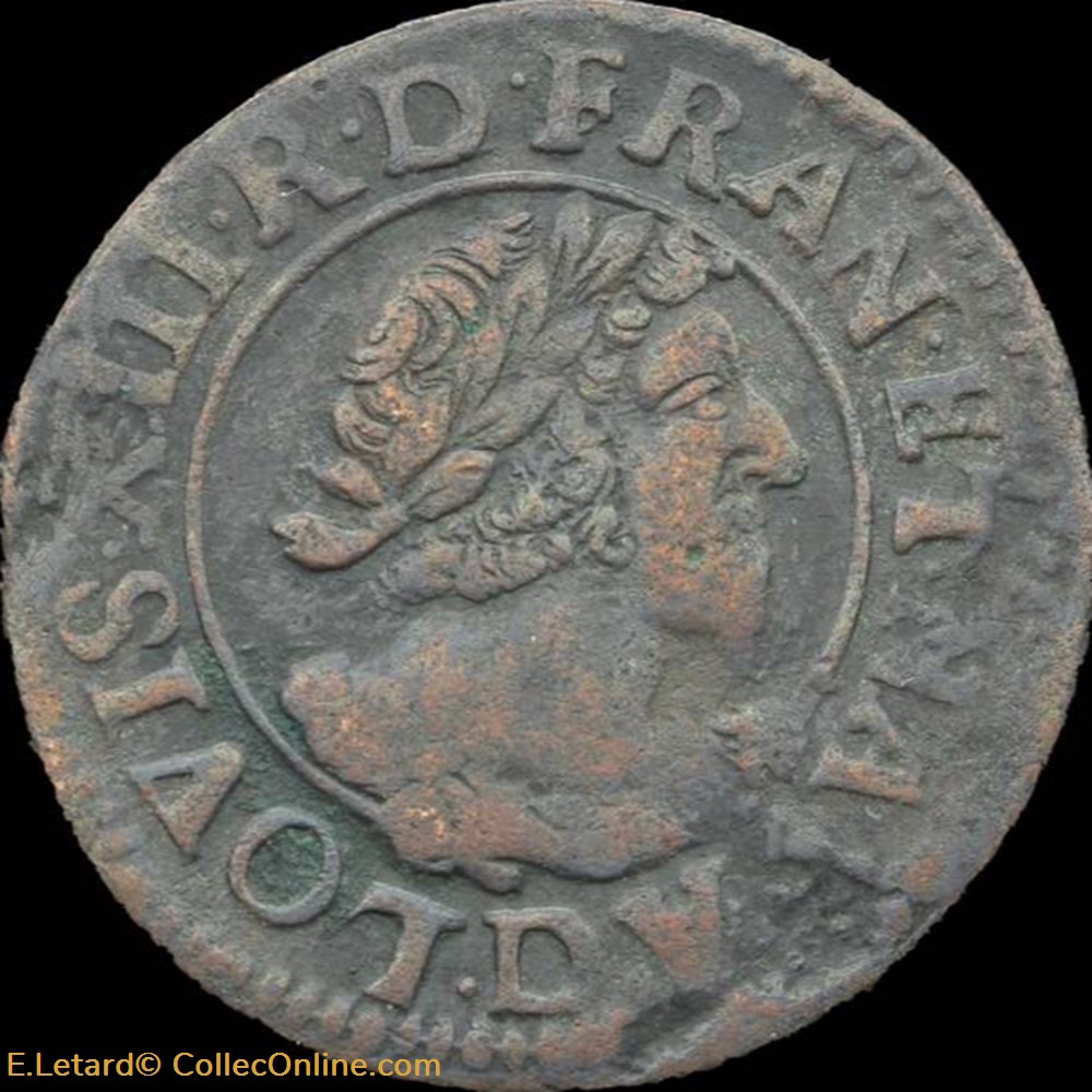 Louis XIII - Double Tournois de Lyon Type 7 1630 - CGKL.350 monnaies europe medievale a france royales louis xiii double tournois de lyon type 7 1630 cgkl 350