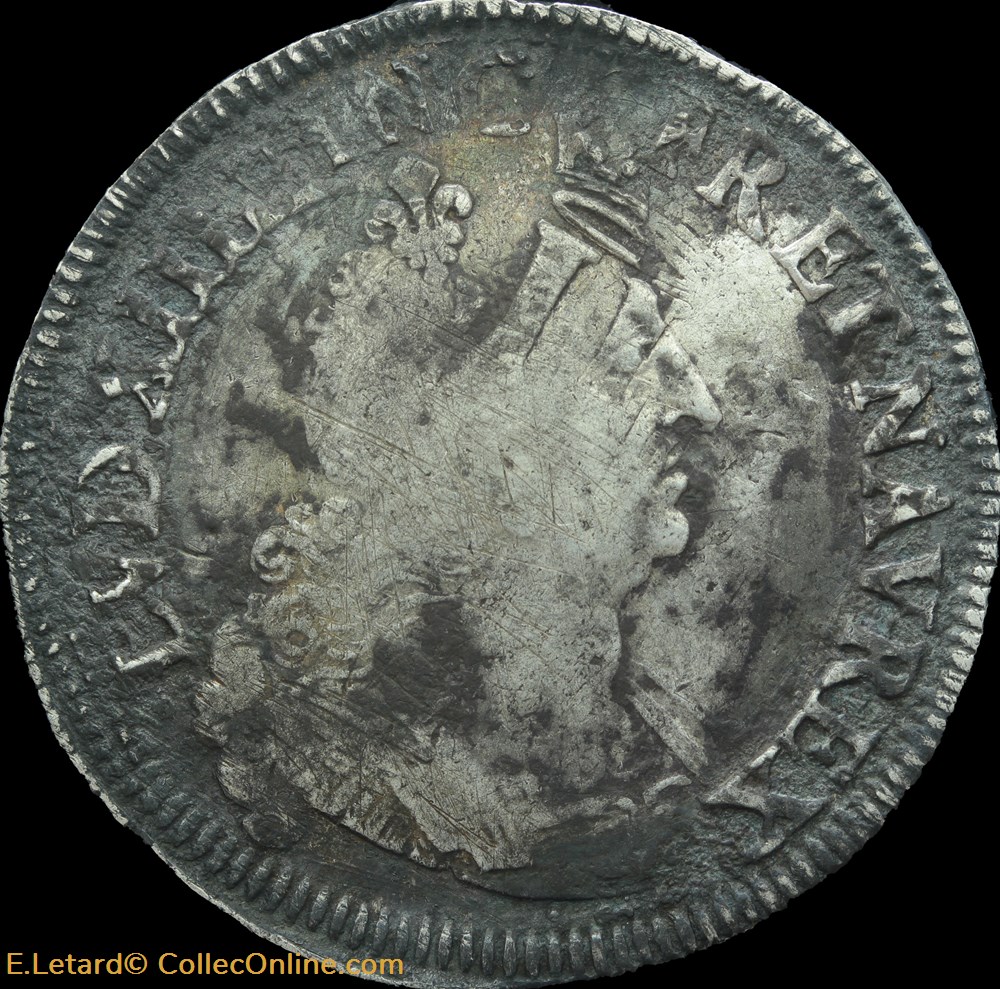 Demi écu aux palmes 1693 Paris monnaies europe medievale france royales demi ecu aux palmes 1693 paris