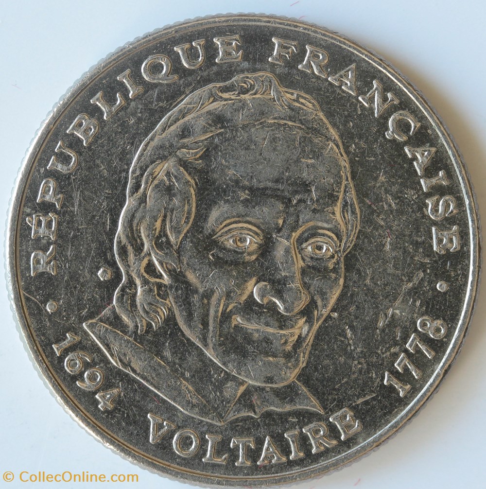 monnaies monde france cinq francs voltaire