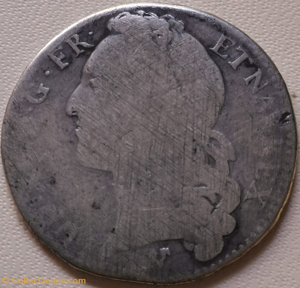 Demi écu au bandeau 1747 G monnaies europe medievale france royales demi ecu au bandeau 1747 g