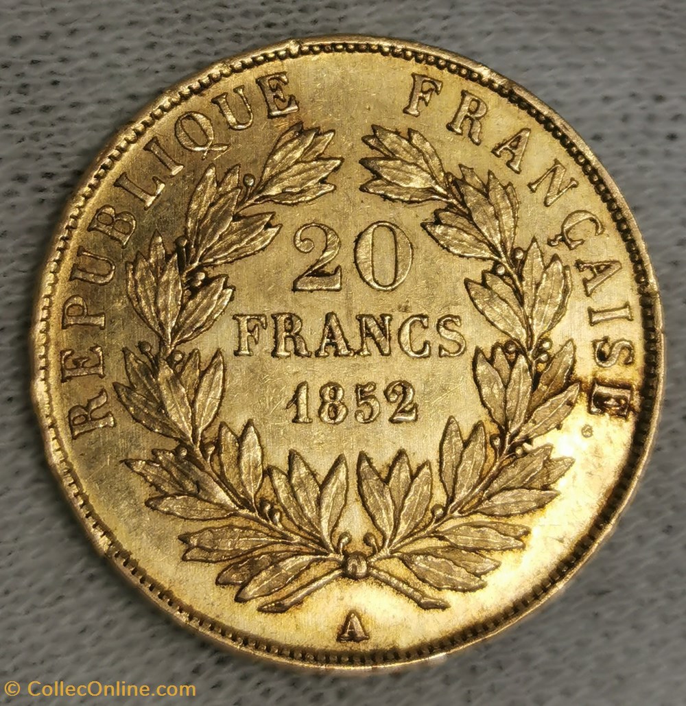 monnaies monde france louis napoleon bonaparte 20 francs
