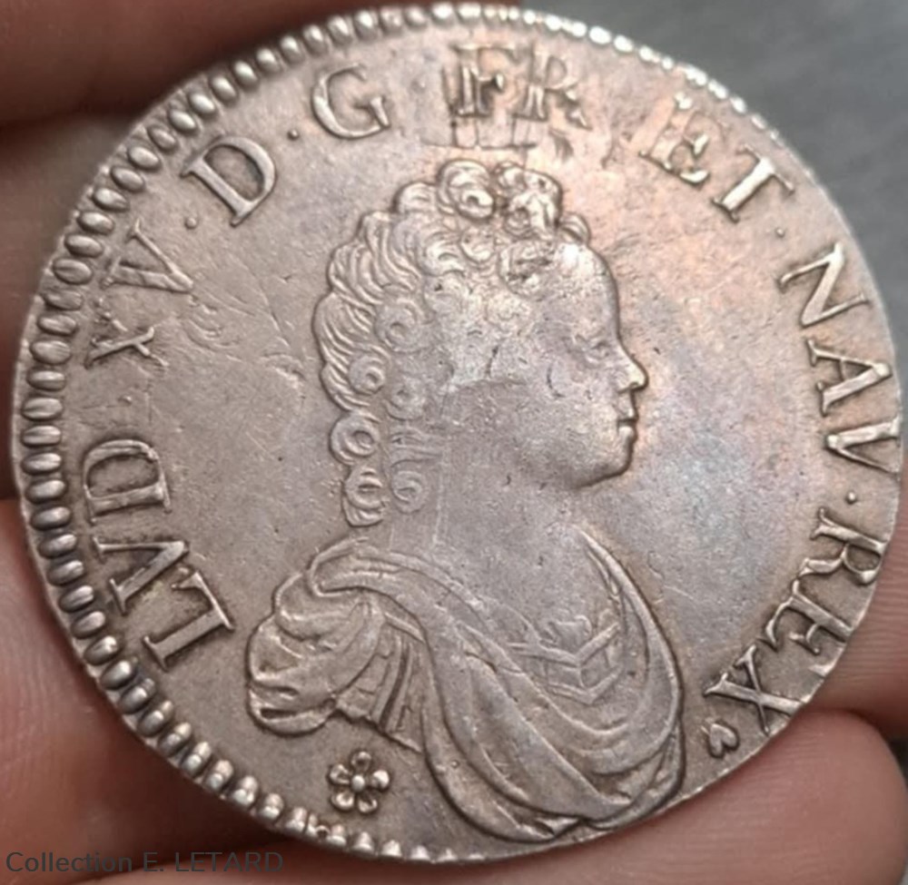 Ecu Vertugadin 1716 G monnaies europe medievale france royales ecu vertugadin 1716 g