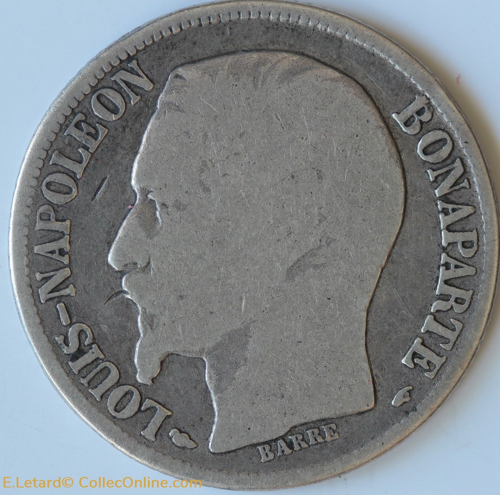1 Franc Louis-Napoléon Bonaparte - 1852 A monnaie france moderne 1 franc louis napoleon bonaparte 1852 a