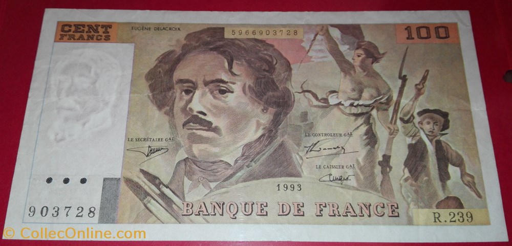 100 Francs Delacroix modifié billets 100 francs delacroix modifie