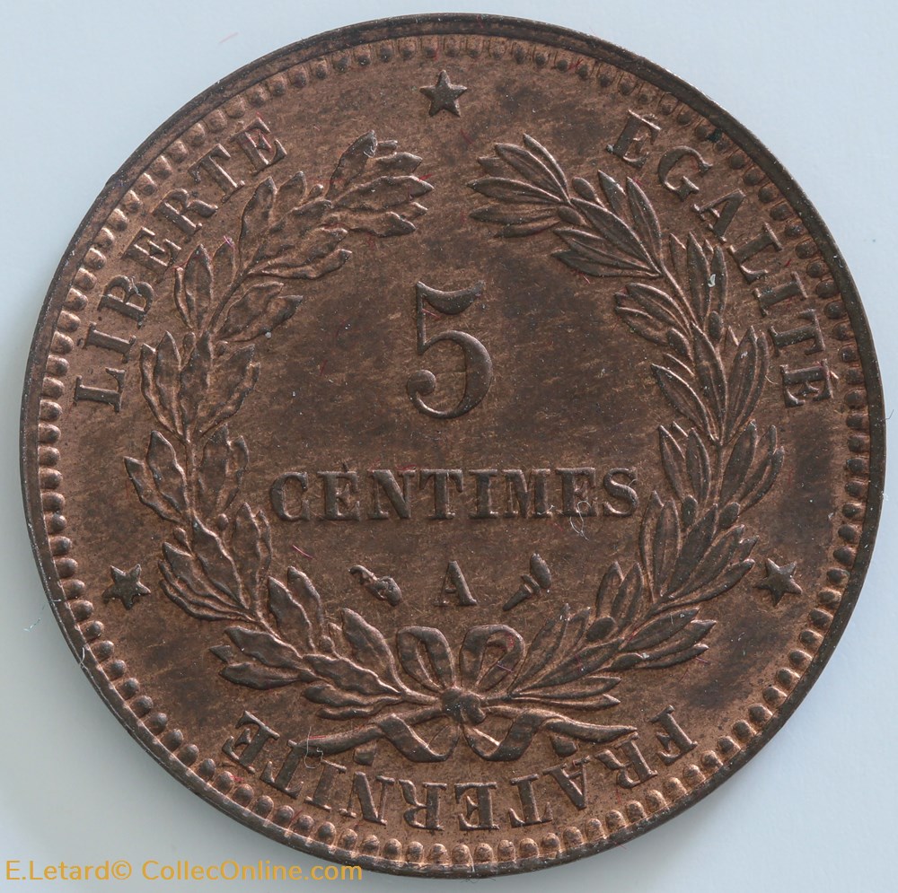 Cinq Centimes Cérès monnaies monde france cinq centimes ceres