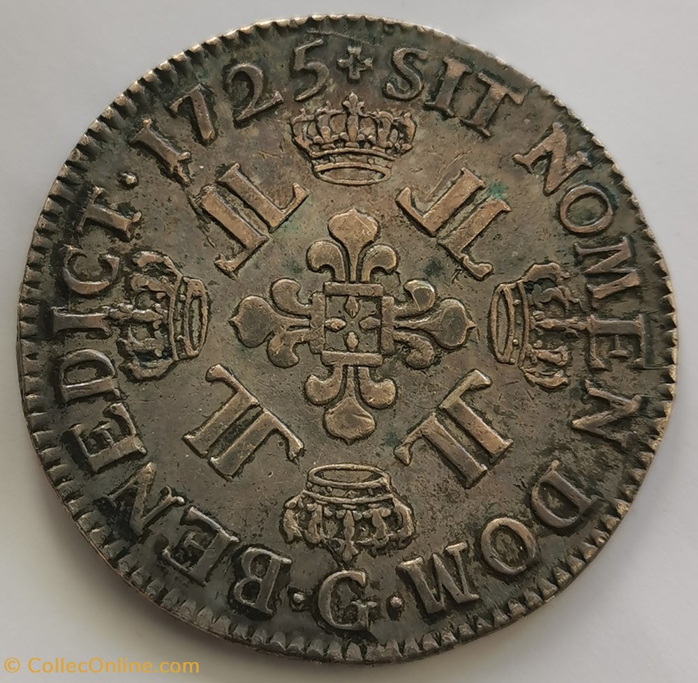 monnaies europe medievale france royales ecu aux 8 l 1725 g