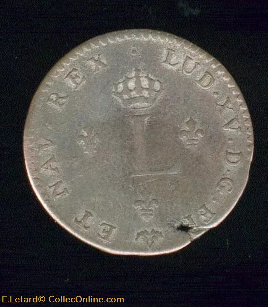 Double sol de billon 1738 G monnaies europe medievale a france royales double sol de billon 1738 g