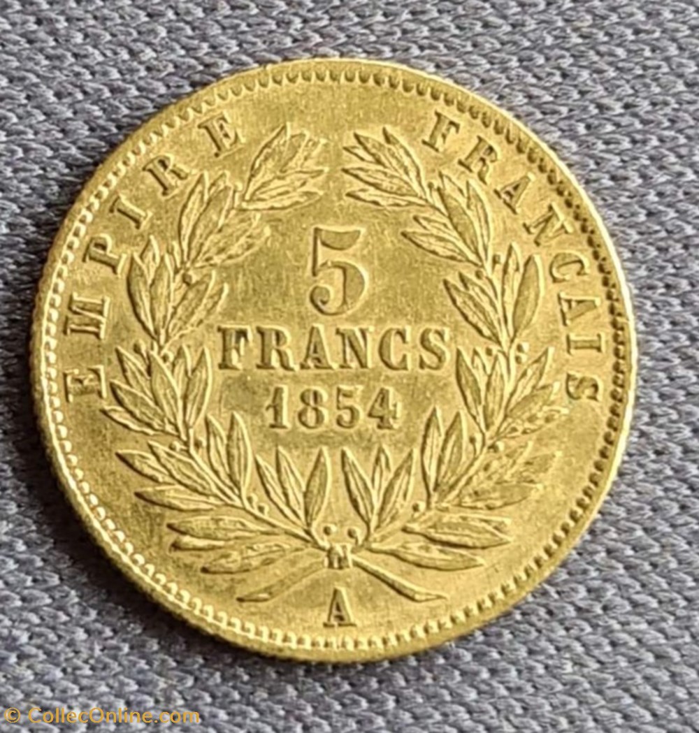 Napoléon III - 5 Francs Tête nue - Petit module monnaies monde france napoleon iii 5 francs tete nue petit module
